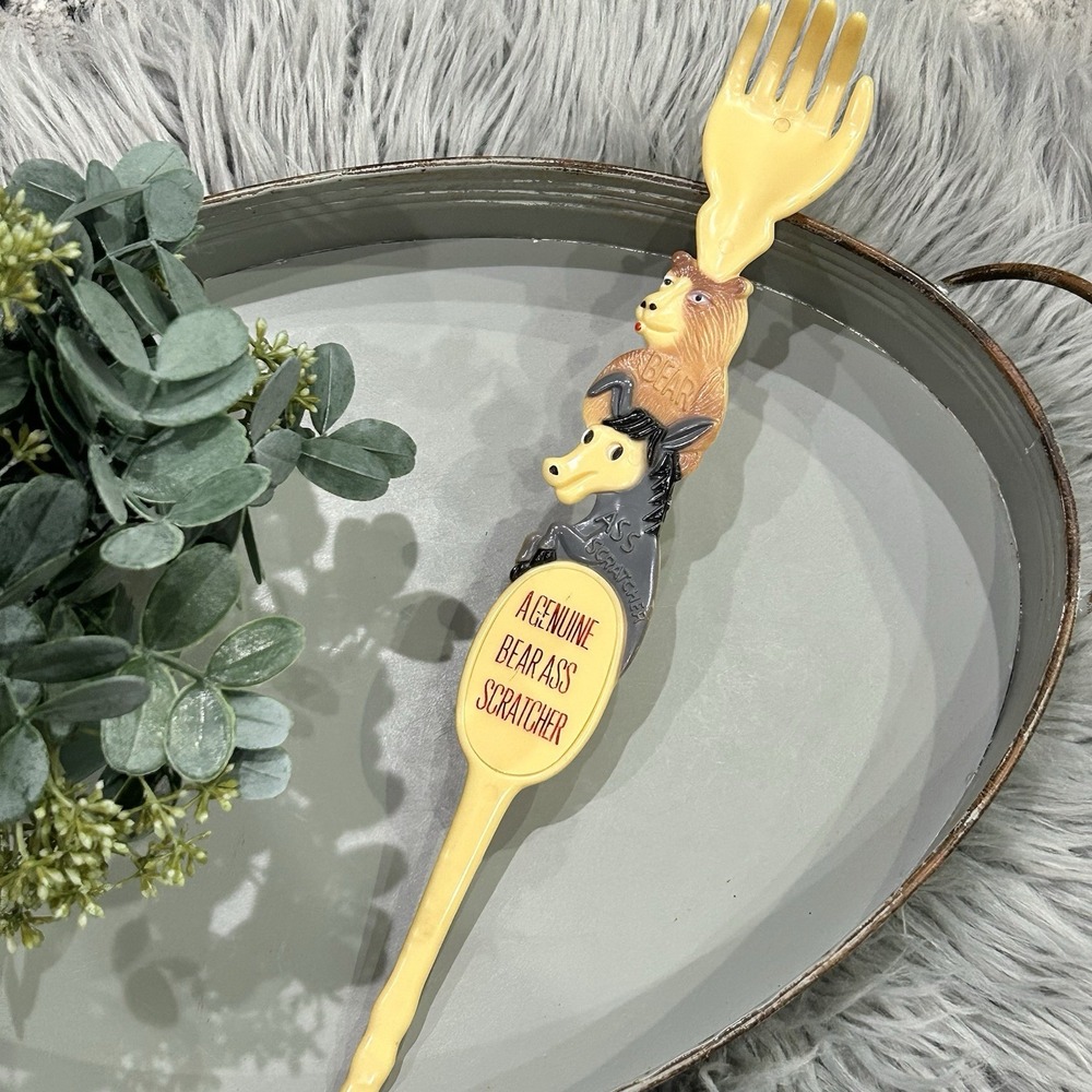 Vintage Plastic "A Genuine Bear Ass Scratcher" Made In Hong Kong